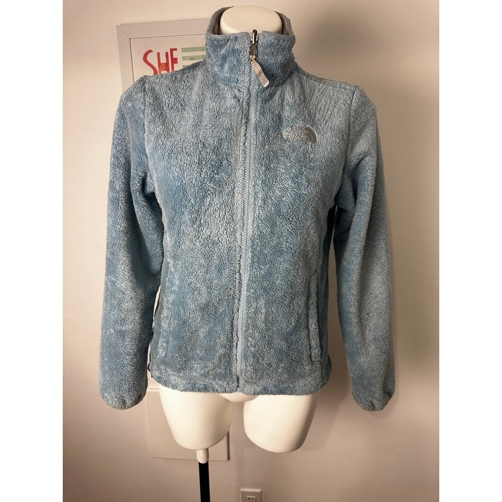 The North Face fuzzy full zip womens size small awesome blue color